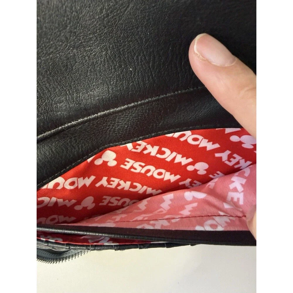 Disney Parks Mickey Mouse Denim AOP Loungefly Purse Wallet